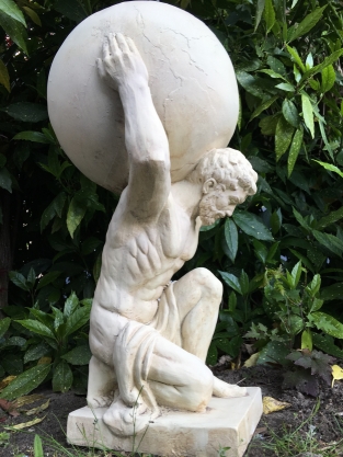 Statue von Atlas - 70 cm - Vintage-Look - Polystone